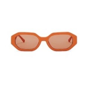 The Attico / Linda Farrow - Irene Geometric Sunglasses in Orange